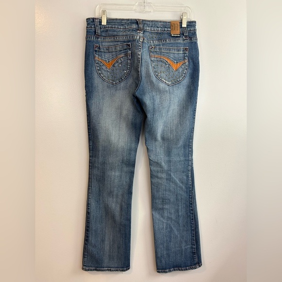 Request Blue Denim Boot Cut Studded Jeans Size 32 (Medium) Y2K - Picture 5 of 11